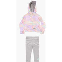 Bluze de trening Leggings And Animal Effect Half Zip Hoodie Set Baieti