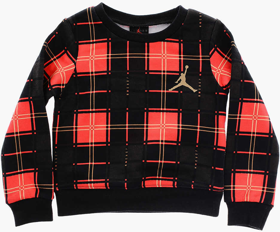 Salopete Nike Air Jordan Checked Plaid Sweatshirt And Shine Leggings Fligh Black Baieti (BM 16473144) 2