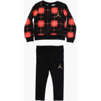 Salopete Air Jordan Checked Plaid Sweatshirt And Shine Leggings Fligh Baieti