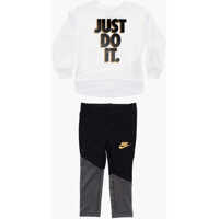 Salopete Golden Logo Leggings And Crew-Neck Sweatshirt Set Baieti