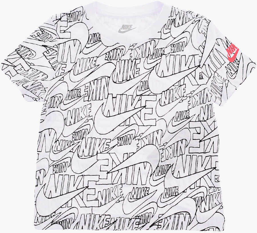 Tricouri Nike All Over Printed Logo T-Shirt And Shorts Set Black & White Baieti (BM 16473174) 2