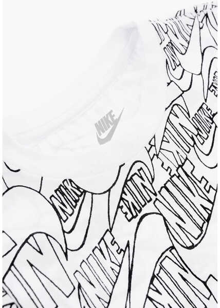 Tricouri Nike All Over Printed Logo T-Shirt And Shorts Set Black & White Baieti (BM 16473174) 3