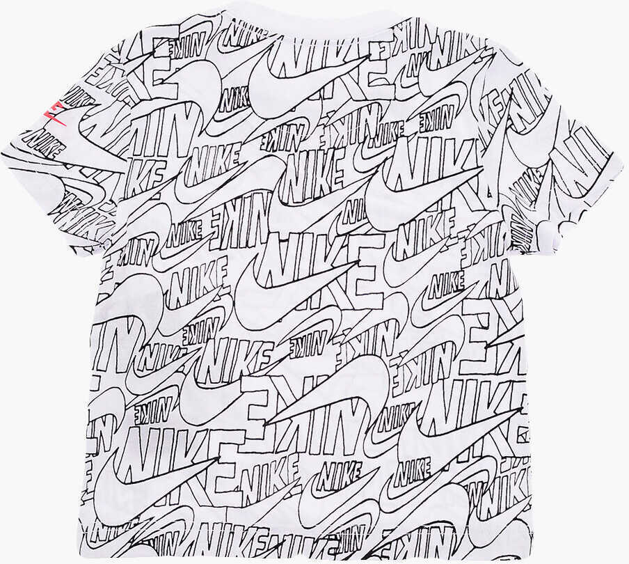 Tricouri Nike All Over Printed Logo T-Shirt And Shorts Set Black & White Baieti (BM 16473174) 4