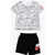 Nike All Over Printed Logo T-Shirt And Shorts Set Black & White