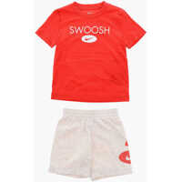 Tricouri Contrasting Logo Shorts Swoosh And T-Shirt Set Baieti