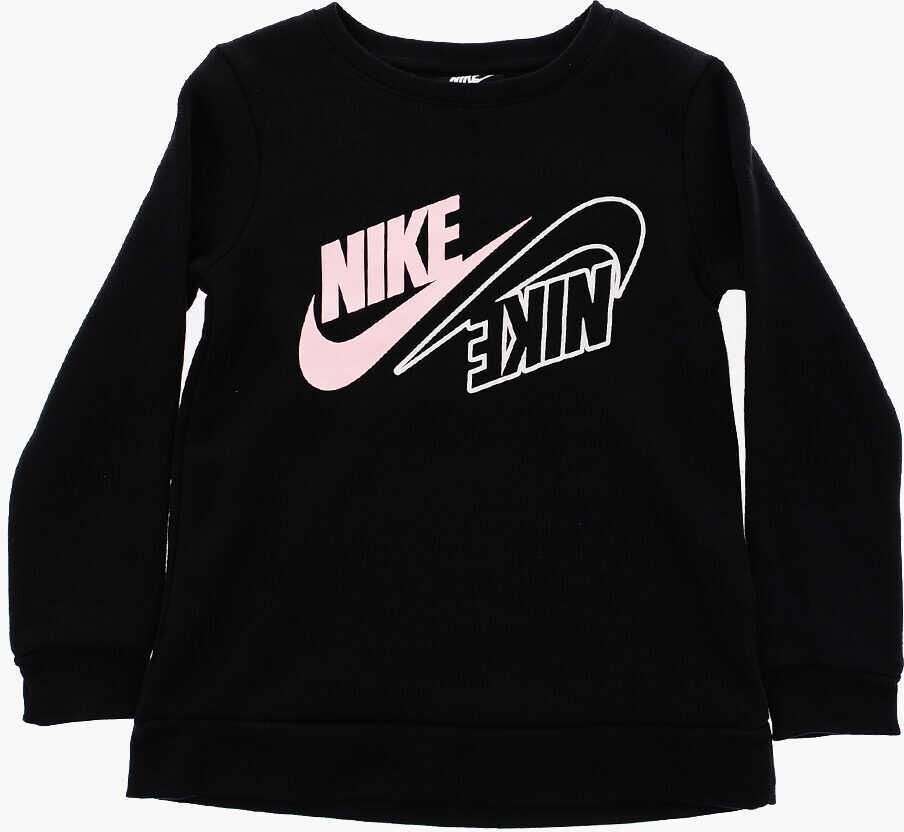 Salopete Nike Fleeced Cotton Crew-Neck Sweatshirt And Leggings Set Black Baieti (BM 16473198) 2