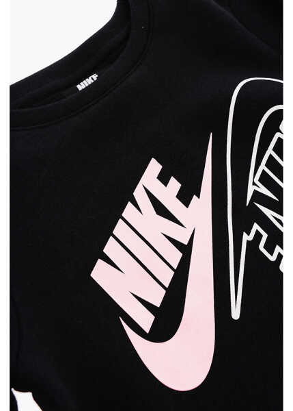 Salopete Nike Fleeced Cotton Crew-Neck Sweatshirt And Leggings Set Black Baieti (BM 16473198) 4