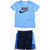 Nike Crew-Neck T-Shirt And Drawstring Waist Shorts Set Blue