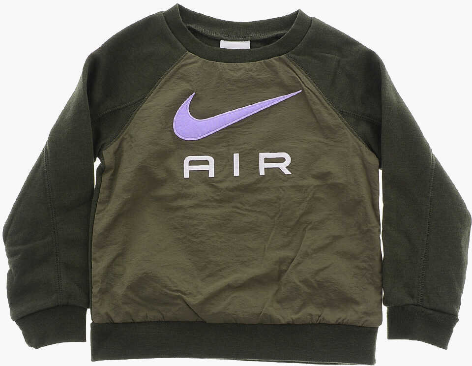 Salopete Nike Air Double-Layered Crew-Neck Sweatshirt And Brushed Cotton J Military Green Baieti (BM 16473213) 2