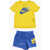 Nike Fleeced Cotton Shorts And T-Shirt Set Blue