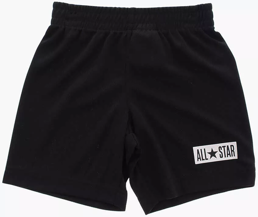 Tricouri Converse All Star Chuck Taylor Mesh Shorts And All-Over Logo T-Shirt Black Baieti (BM 16473237) 2