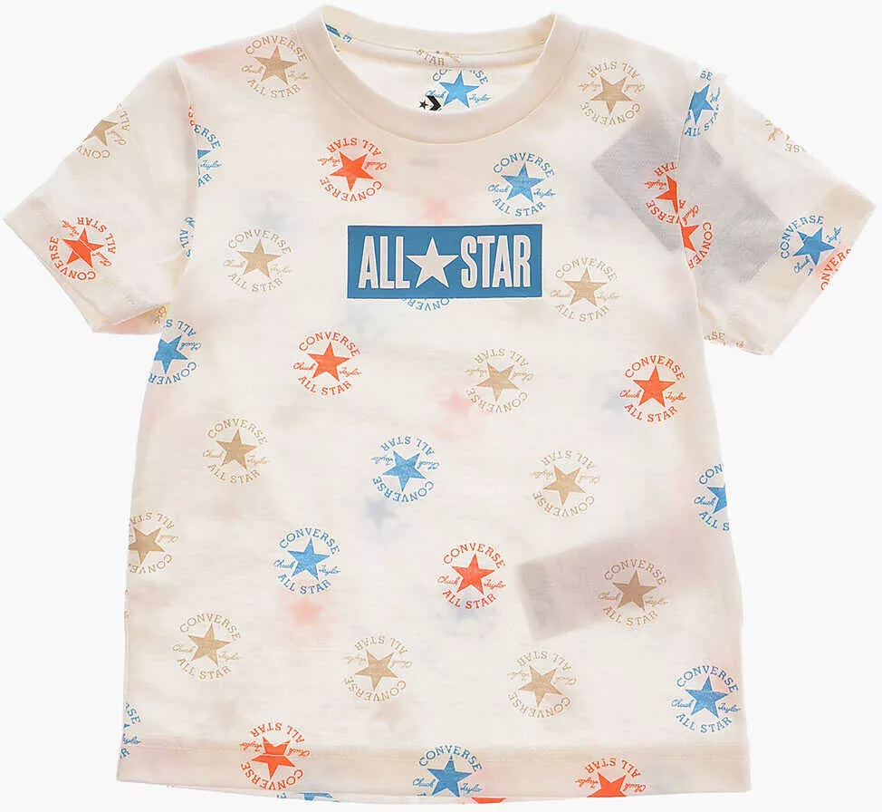 Tricouri Converse All Star Chuck Taylor Mesh Shorts And All-Over Logo T-Shirt White Baieti (BM 16473240) 2