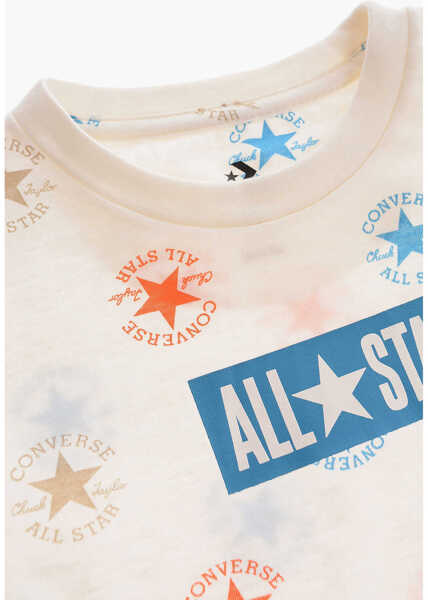 Tricouri Converse All Star Chuck Taylor Mesh Shorts And All-Over Logo T-Shirt White Baieti (BM 16473240) 3