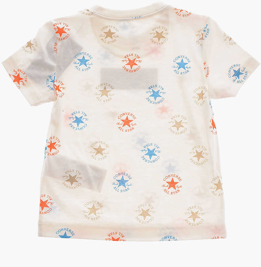 Tricouri Converse All Star Chuck Taylor Mesh Shorts And All-Over Logo T-Shirt White Baieti (BM 16473240) 4