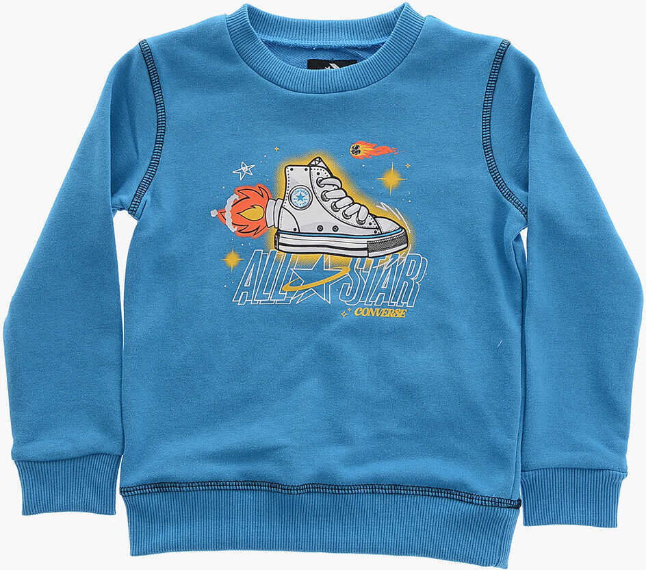 Pantaloni de trening Converse All Star Printed Crew-Neck Sweatshirt And Joggers Set Blue Baieti (BM 16473279) 2