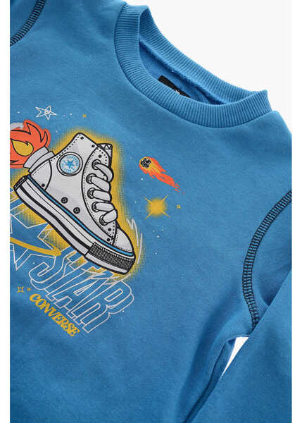 Pantaloni de trening Converse All Star Printed Crew-Neck Sweatshirt And Joggers Set Blue Baieti (BM 16473279) 3