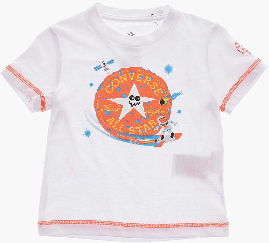 Salopete Converse All Star Chuck Taylor All-Over Printed Shorts And Crew-Neck Black & White Baieti (BM 16473282) 2