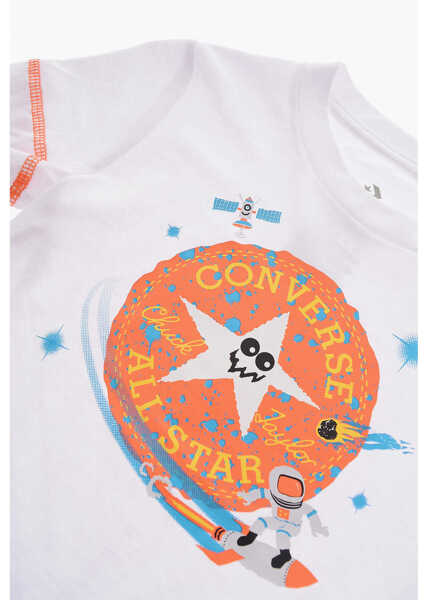 Salopete Converse All Star Chuck Taylor All-Over Printed Shorts And Crew-Neck Black & White Baieti (BM 16473282) 3