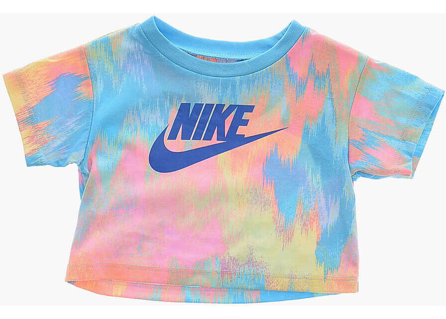 Tricouri Nike Crew-Neck T-Shirt And Biker Shorts Set With Printed Logo Multicolor Baieti (BM 16473315) 2