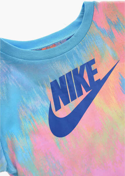 Tricouri Nike Crew-Neck T-Shirt And Biker Shorts Set With Printed Logo Multicolor Baieti (BM 16473315) 3