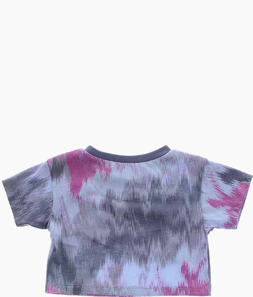 Tricouri Nike Crew-Neck T-Shirt And Biker Shorts Set With Printed Logo Blue Baieti (BM 16473318) 4