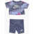 Nike Crew-Neck T-Shirt And Biker Shorts Set With Printed Logo Blue