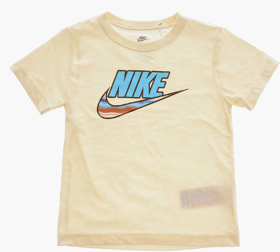 Tricouri Nike Drawstring Waist Shorts And Printed Crew-Neck T-Shirt Set Beige Baieti (BM 16473339) 2