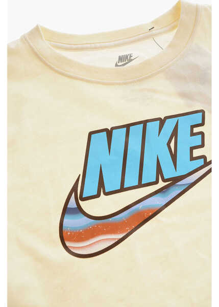 Tricouri Nike Drawstring Waist Shorts And Printed Crew-Neck T-Shirt Set Beige Baieti (BM 16473339) 3