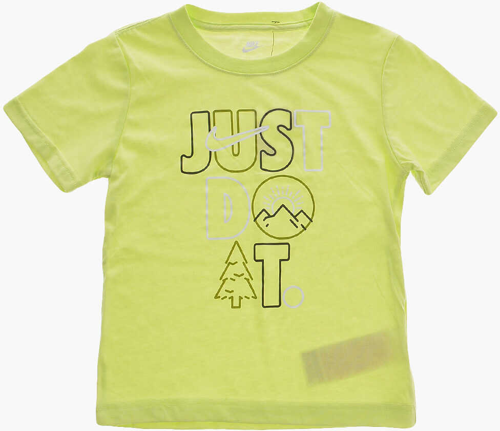 Tricouri Nike Striped Shorts And Printed T-Shirt Set Yellow Baieti (BM 16473345) 2