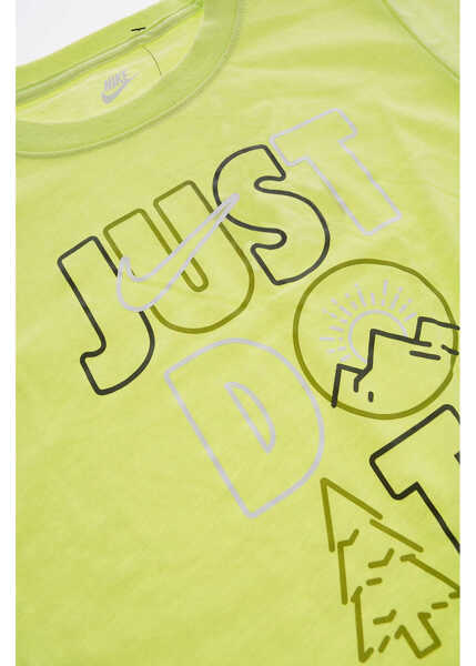 Tricouri Nike Striped Shorts And Printed T-Shirt Set Yellow Baieti (BM 16473345) 3