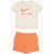 Nike Crew-Neck T-Shirt And Shorts Set Orange