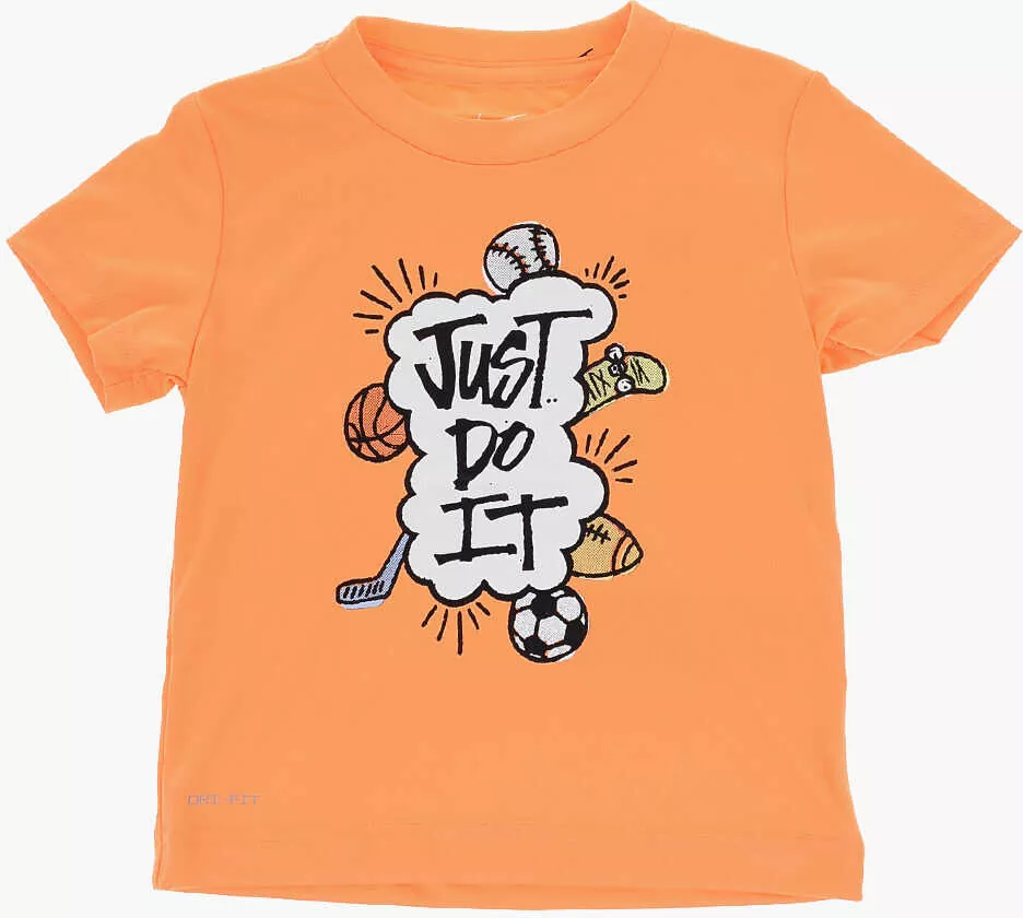 Tricouri Nike Dri-Fit T-Shirt And Shorts Set With Print Orange Baieti (BM 16473363) 2