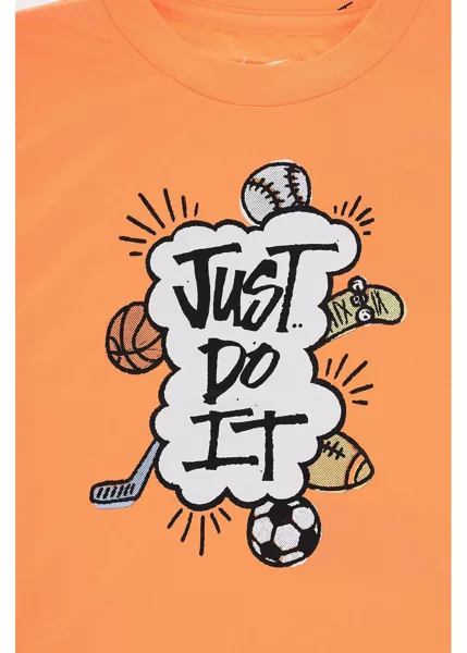 Tricouri Nike Dri-Fit T-Shirt And Shorts Set With Print Orange Baieti (BM 16473363) 3