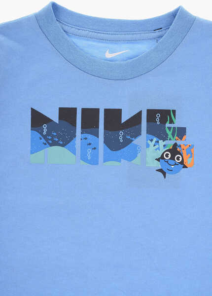 Tricouri Nike Printed Crew-Neck T-Shirt And Contrasting Bands Shorts Set Blue Baieti (BM 16473366) 3