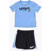 Tricouri Nike Printed Crew-Neck T-Shirt And Contrasting Bands Shorts Set
