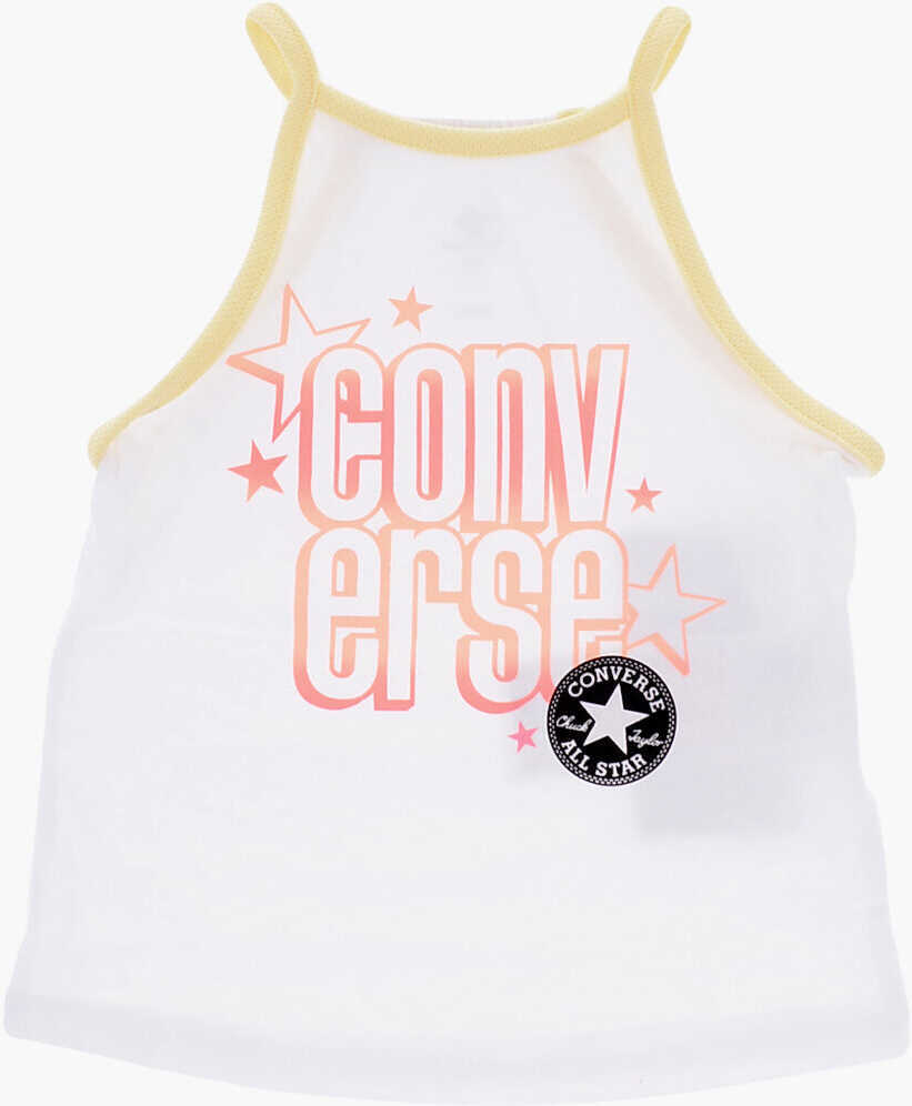 Salopete Converse All Star Chuck Taylor Logo Printed Shorts And Tank Top Set White Baieti (BM 16473369) 2