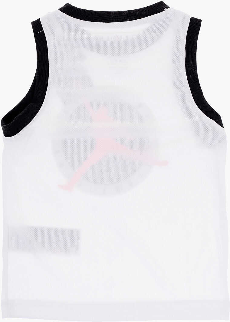 Salopete Nike Air Jordan Two Tone Mesh Shorts And Tank Top Set Black & White Baieti (BM 16473375) 4