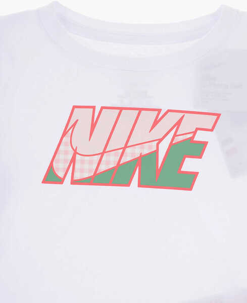 Tricouri Nike Dri-Fit T-Shirt And Checked Shorts Set White Baieti (BM 16473378) 3