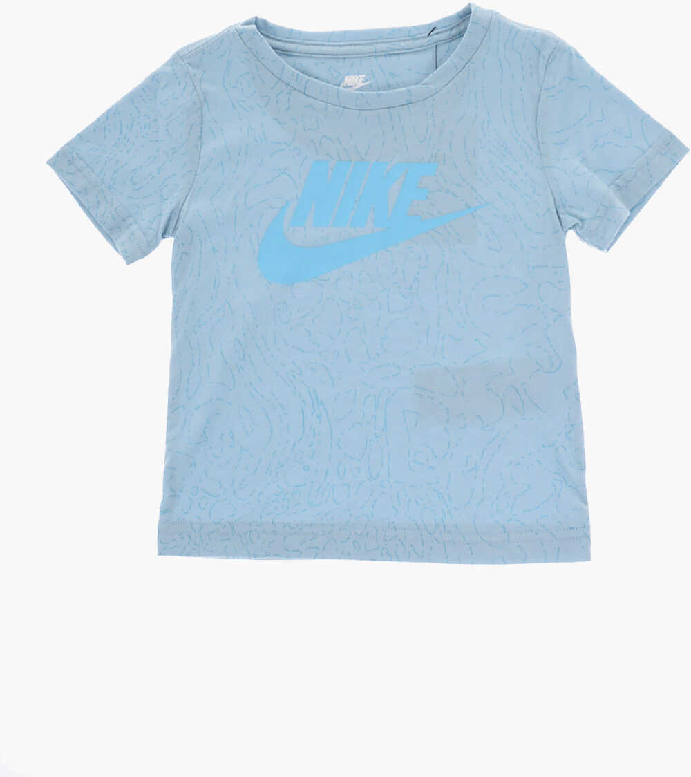 Tricouri Nike Crew-Neck T-Shirt And Shorts Set With Printed Logo Blue Baieti (BM 16473387) 2