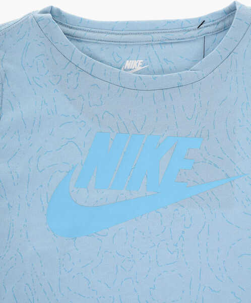 Tricouri Nike Crew-Neck T-Shirt And Shorts Set With Printed Logo Blue Baieti (BM 16473387) 3