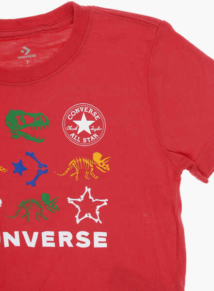Tricouri Converse All Star Chuck Taylor Dinosaur Printed Crew-Neck T-Shirt And Red Baieti (BM 16473552) 3