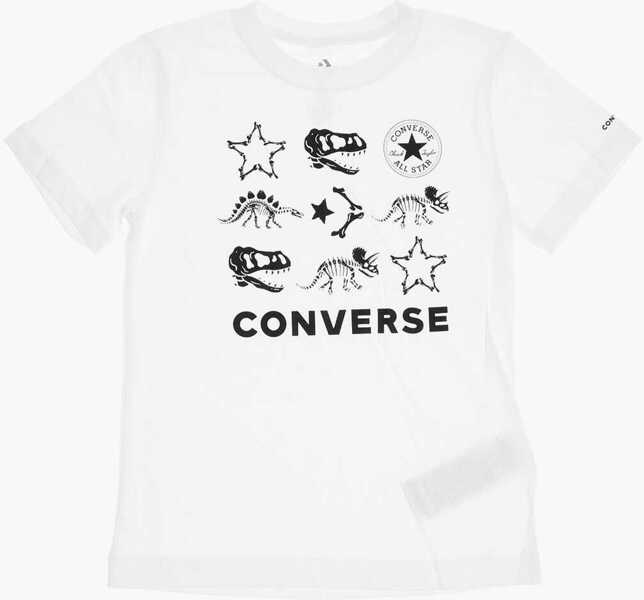 Tricouri Converse All Star Chuck Taylor Dinosaur Printed Crew-Neck T-Shirt And Beige Baieti (BM 16473555) 2