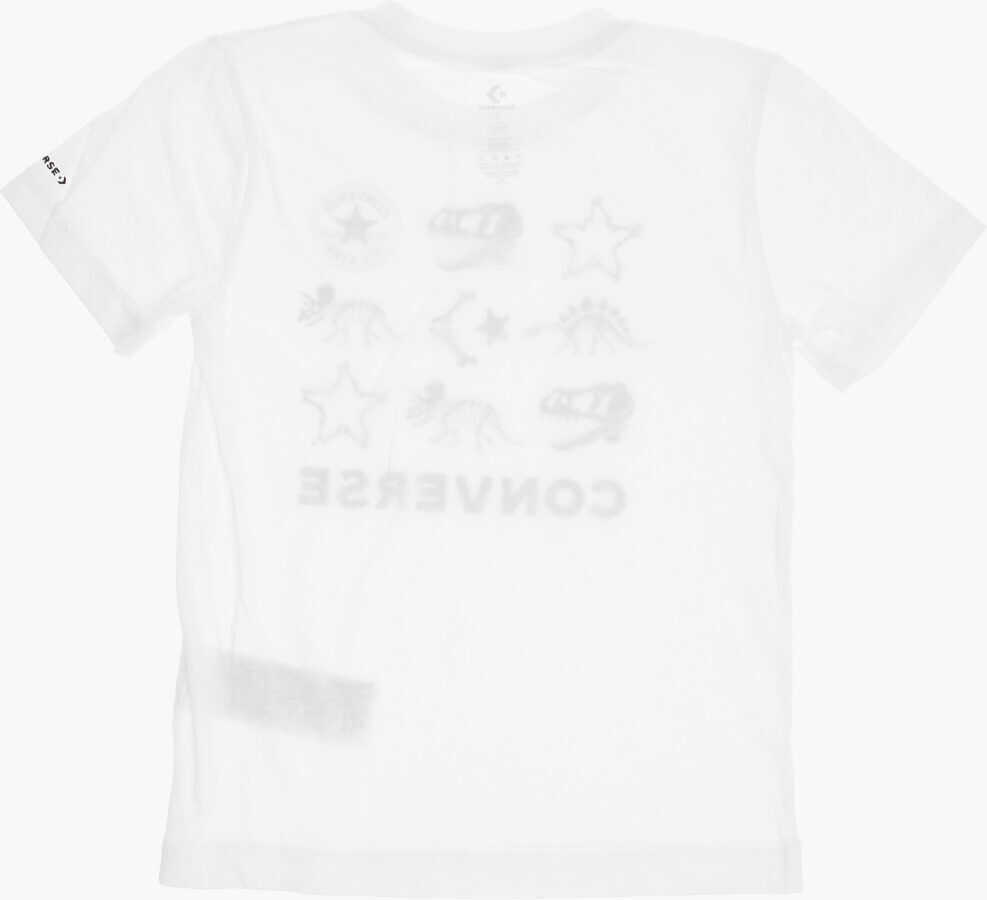 Tricouri Converse All Star Chuck Taylor Dinosaur Printed Crew-Neck T-Shirt And Beige Baieti (BM 16473555) 4