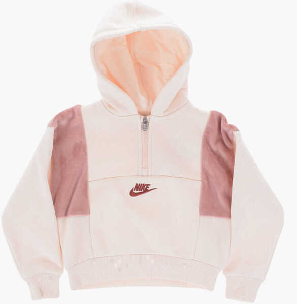 Bluze de trening Nike Half-Zip Hoodie And Joggers Set Home Swoosh Home With Velour White Baieti (BM 16473603) 2