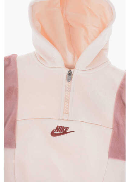 Bluze de trening Nike Half-Zip Hoodie And Joggers Set Home Swoosh Home With Velour White Baieti (BM 16473603) 3