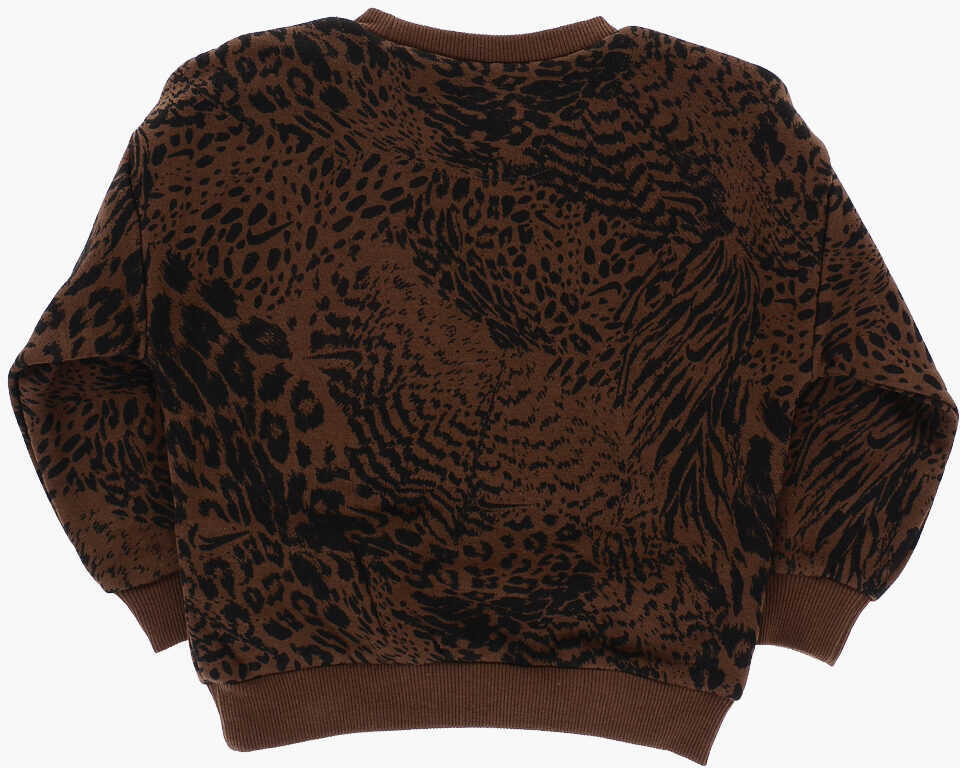 Salopete Nike Animal Printed Crew-Neck Sweatshirt And Leggings Home Swoosh Beige Baieti (BM 16473609) 4