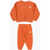 Nike Fleeced Cotton Sweatshirt And Joggers Set Orange
