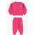 Nike Fleeced Cotton Blend Joggers And Snow Day Crew-Neck Sweatshi Pink