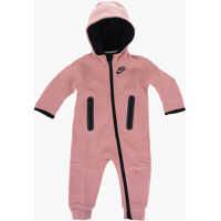 Salopete Cotton Blend Romper Suit With Hood Baieti