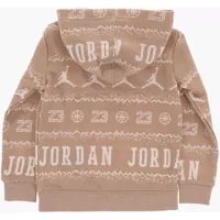 Bluze de trening pentru Baieti - Bluze de trening Nike Air Jordan All-Over Logo Joggers And Hoodie Holiday Set Brown Baieti (BM 16473642) - B-mall.ro